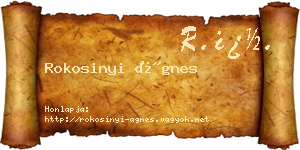 Rokosinyi Ágnes névjegykártya